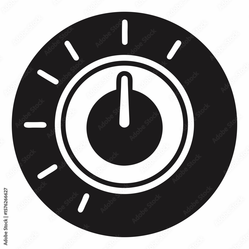 Fototapete a black and white image of a dial with a sun on it. the dial is a knob that is used to turn a dial