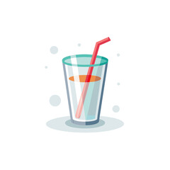 transparent glass straw with light reflection