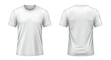 Naklejka premium Front and back view of a plain white tshirt isolated on a light background