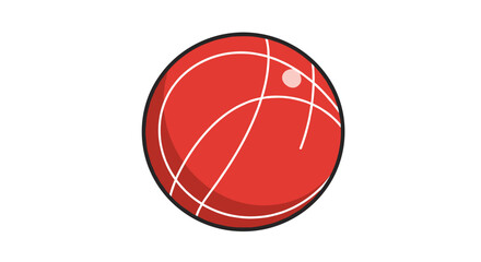 Red cartoon Bocce ball icon on a white background  