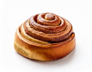 Fototapeta premium sweet cinnamon roll isolated on white background