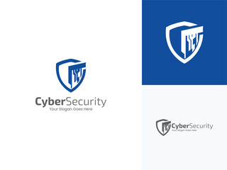 cybersecurity logo, tech shield icon, circuit board design, data protection logo, modern IT branding