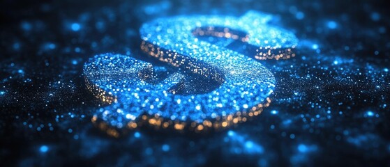 Detailed close-up of a 3d dollar sign.
