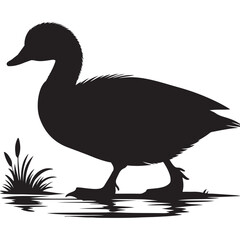 A duck vector illustration silhouette, wildlife, animal vector.