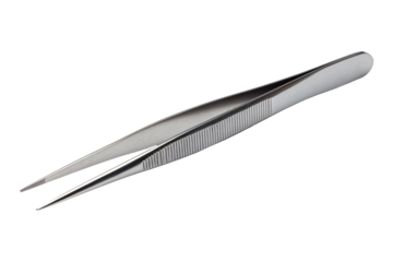 metallic tweezers isolated on transparent or white background, png