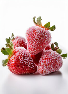 gefrorene Erdbeere, isoliert, frozen Strawberry III