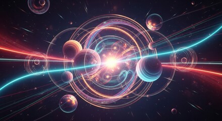 Cosmic Fusion Energy Flow Through Galactic Nebula with Swirling Orbits and Celestial Bodies