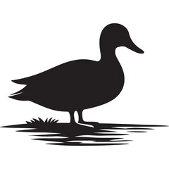 A duck vector illustration silhouette, wildlife, animal vector.