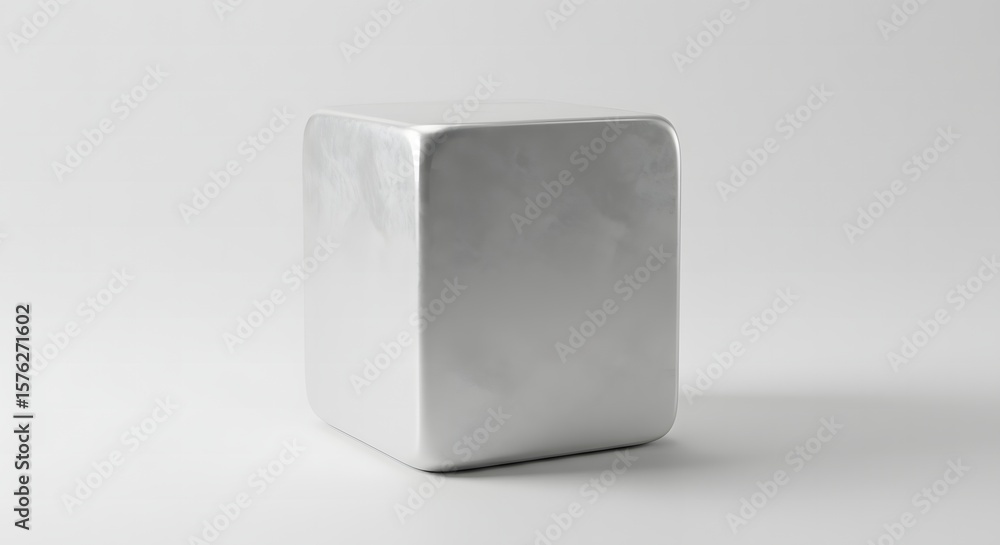 Poster abstract metallic cube object isolated on white background for design and creative concepts