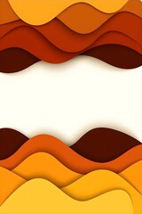 illustration of warm orange-to-brown paper-cut waves framing a large cream center, perfect for text or logo placement in seasonal ads, banners and social media posts.