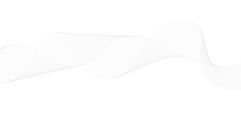 Abstract wavy technology curve lines on transparent background isolated. Grey wave swirl, Stylized line art background. Vector, 