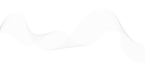 Abstract wavy technology curve lines on transparent background isolated. Grey wave swirl, Stylized line art background. Vector, 