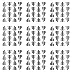 A seamless pattern with a geometric triangle motif with vertical stripes, ideal for backgrounds, textures, packaging, or graphic design.
