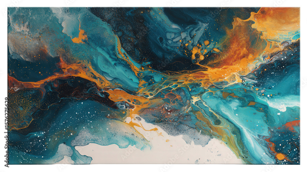Poster abstract canvas print for wall decor background isolated on a transparent background, png file.
