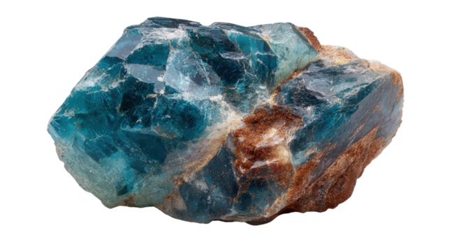 Apatite phosphate mineral lump background isolated on a Transparent background, PNG file.