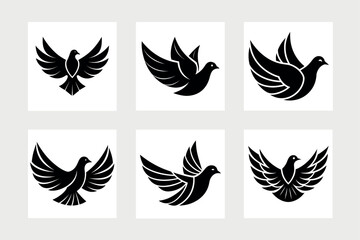 Fototapeta premium Bird dove icon vector illustration. 