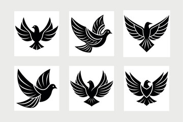Fototapeta premium Bird dove icon vector illustration. 