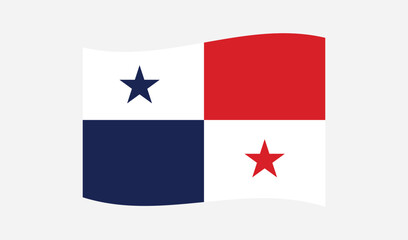 Flag of Panama - country linking Central and South America. Vector illustration.