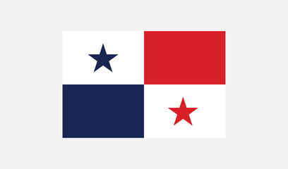 Flag of Panama - country linking Central and South America. Vector illustration.