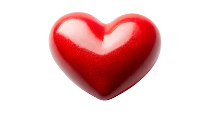 Fototapeta premium Shiny Red Heart Shape Isolated on Transparent Background