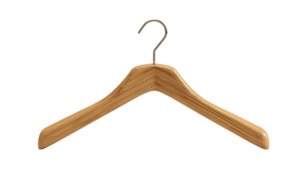 Bamboo coat hanger classic shape background isolated on a Transparent background, PNG file.