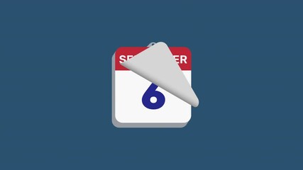 Animated calendar showing September 1 to 31. Perfect for schedule, planning, deadline, and time management. Clean flat design animation.