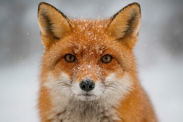 Obraz premium The Majestic Fox in Snowy Solitude