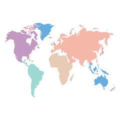 World map design with soft pastel gradient fill ideal for advertising and banners