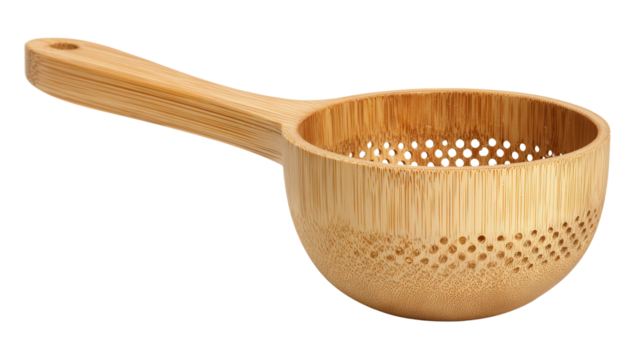 Bamboo egg separator cooking tool background isolated on a Transparent background, PNG file.