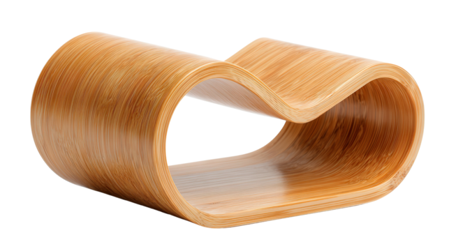 Bamboo napkin holder curved style background isolated on a Transparent background, PNG file.