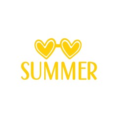 Summer typography clip art design on plain white transparent isolated background for sign, decal, card, shirt, hoodie, sweatshirt, apparel, tag, mug, icon, poster or badge