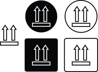 Upward two arrows vector icons set, double direction, growth, and progress symbols collection, outline graphic group, editable design elements for business, success, and navigation projects