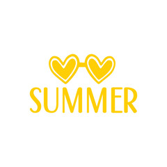 Summer typography clip art design on plain white transparent isolated background for sign, decal, card, shirt, hoodie, sweatshirt, apparel, tag, mug, icon, poster or badge