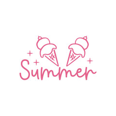 Summer typography clip art design on plain white transparent isolated background for sign, decal, card, shirt, hoodie, sweatshirt, apparel, tag, mug, icon, poster or badge