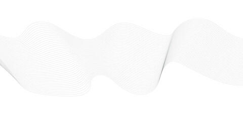 Thin wavy line abstract background. Wavy line horizontal divider outline minimalist background. Abstract black lines wave curve motion on white background. Vector Illustration.