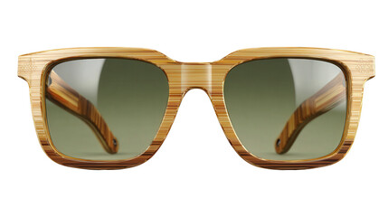 Bamboo sunglasses frame background isolated on a Transparent background, PNG file.