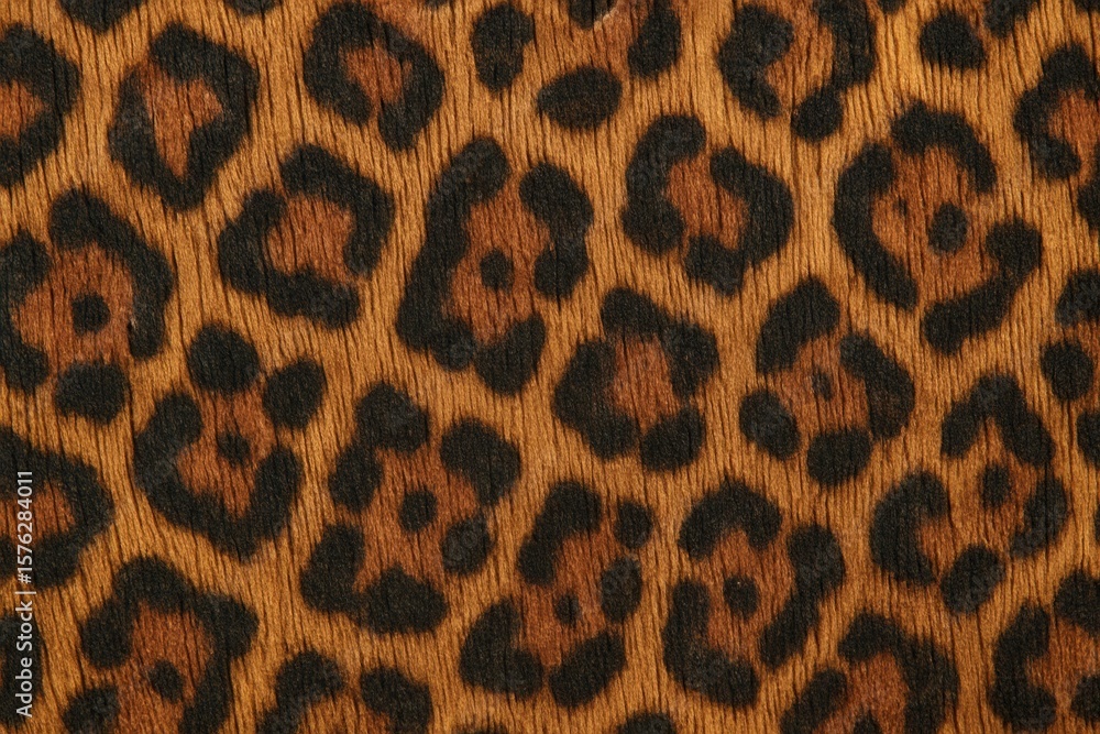 Poster a close-up view of a leopard print fabric, showcasing the mesmerizing pattern and rich colors that s