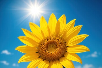 A Radiant Sunflower Basking in the Blue Sky