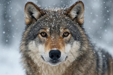 A Grizzly Wolf's Serene Gaze