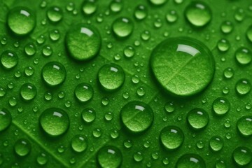 A Close-Up of Water Droplets on a Lush Green Leaf