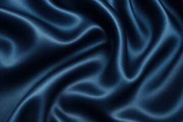 Obraz premium A close-up of rich navy blue fabric with a subtle sheen, showcasing its fluid drape and smooth texture