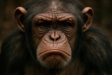 A Chimpanzee's Contemplative Stare