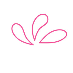 Doodle decoration line art inspired from water and seeds illustration cute icon that can be used for sticker, book, mandala, scrapbook, icon, decorative, etc. with aesthetic colorful pink color