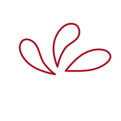 Doodle decoration line art inspired from water and seeds illustration cute icon that can be used for sticker, book, mandala, scrapbook, icon, decorative, etc. with aesthetic colorful red color
