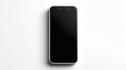 Naklejka premium A sleek, modern smartphone featuring a blank, black screen for your content.