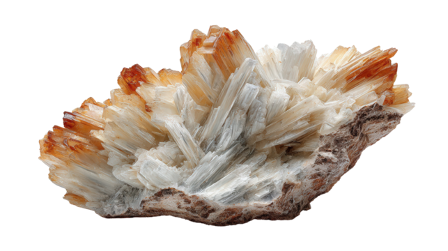 Barite heavy mineral lump background isolated on a Transparent background, PNG file.