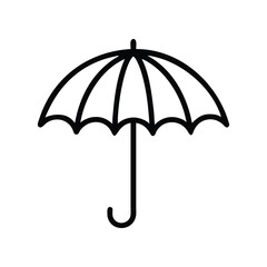 Umbrella vector icon line template. Umbrella icon. Protection parasol symbol. Rain weather signs. Season symbols. Rainy icons. Black, flat color. Vector isolated sign. © Rabiul_Redoy
