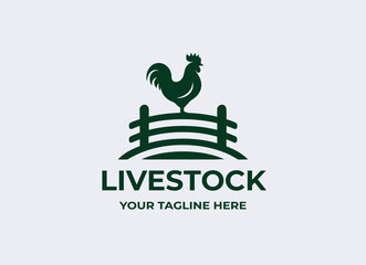Rooster Livestock Logo Template – Farm Animal Vector Emblem