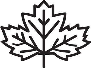 Autumn Leaf Icon with Simple Linear Aesthetic