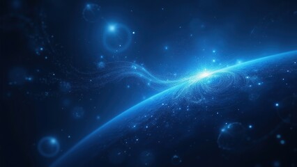 Cosmic Galaxy Background with Ethereal Light Trails and Starry Space